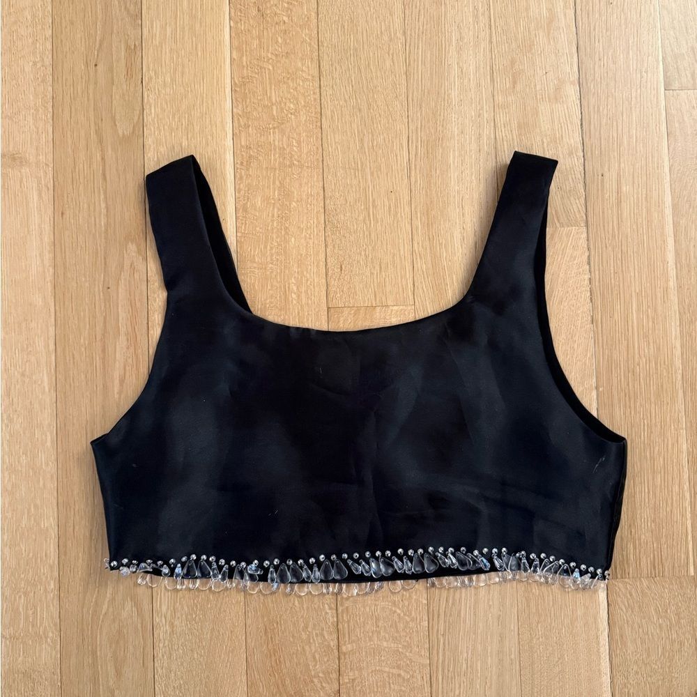 Zara Black Embellished Crop Top - Picture 4 of 5